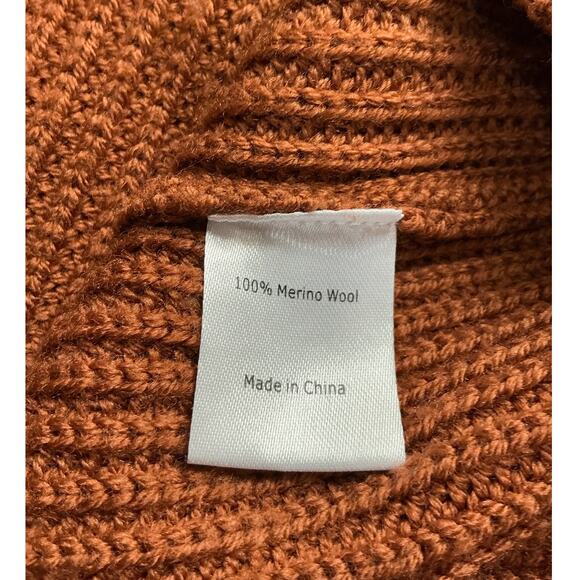 La Ligne Cable Bastien Sweater Rust Brown Merino Wool Half Zip Size XL Soft - Picture 13 of 14